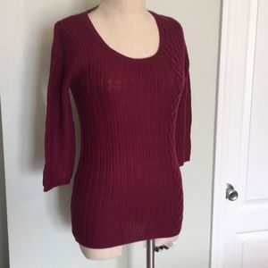 The Limited Merlot 3/4 Sleeve Sweater